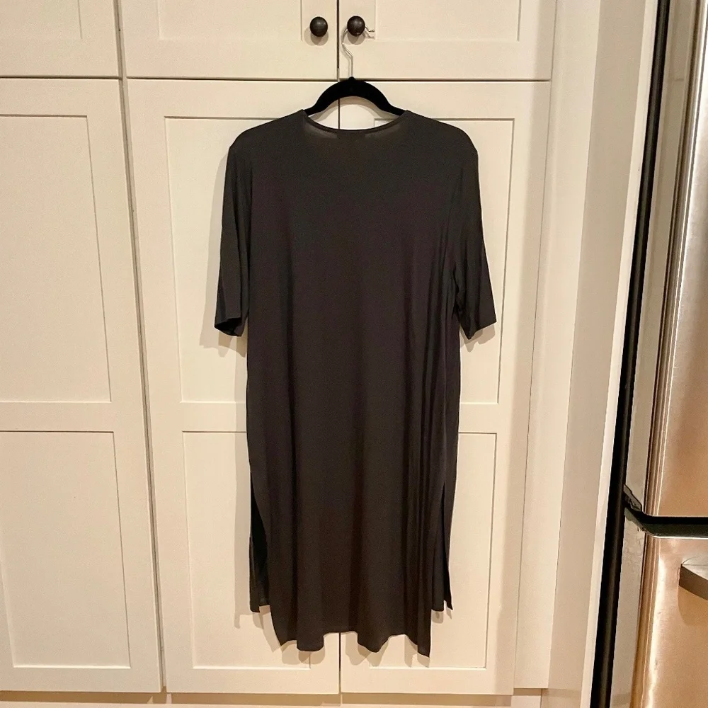 Eileen Fisher Lightweight Gray Viscose Jersey Tunic Size Large - Picture 2 of 4
